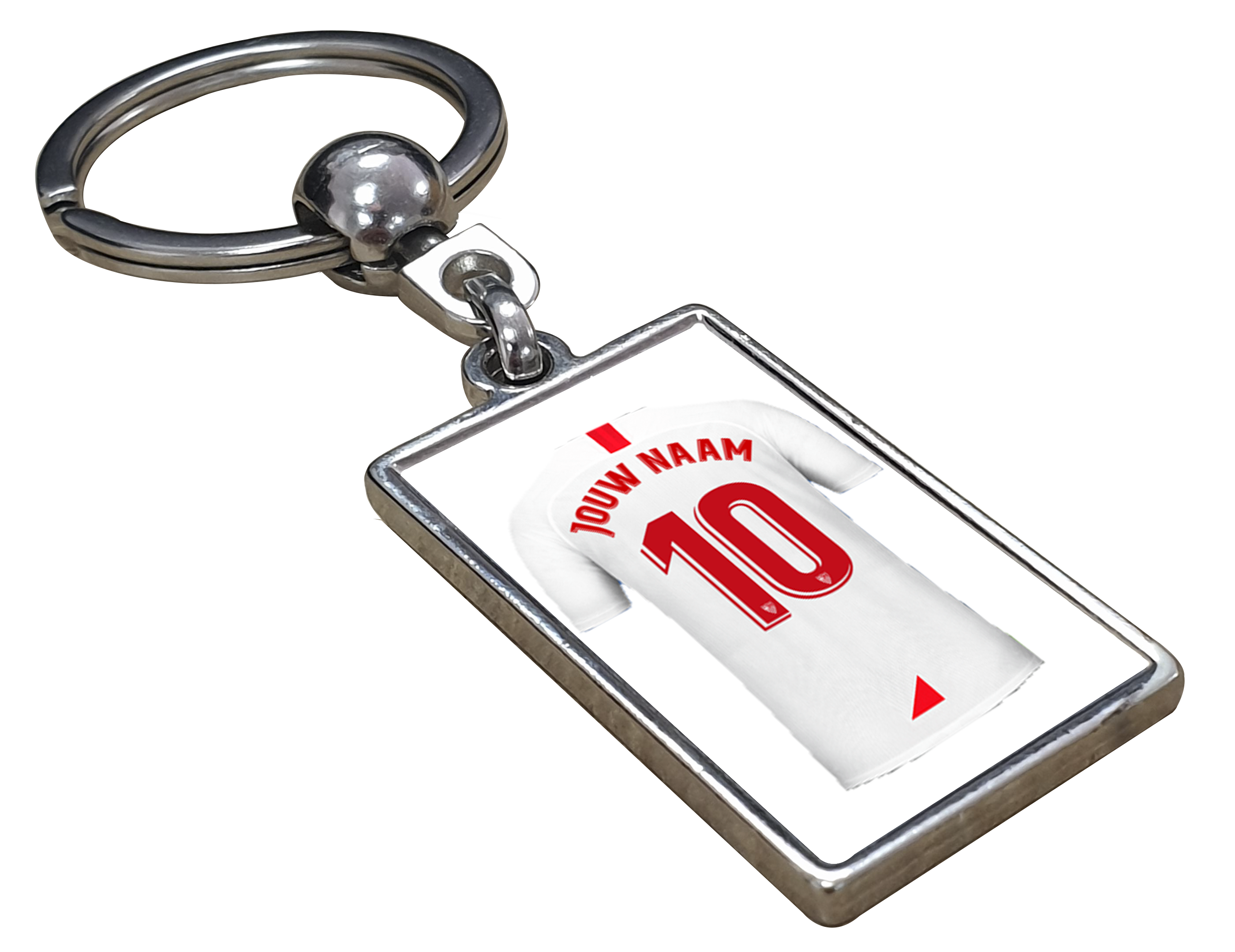 Sevilla Shirt met Jouw Naam - Gepersonaliseerde Sleutelhanger met Jouw Naam en Nummer