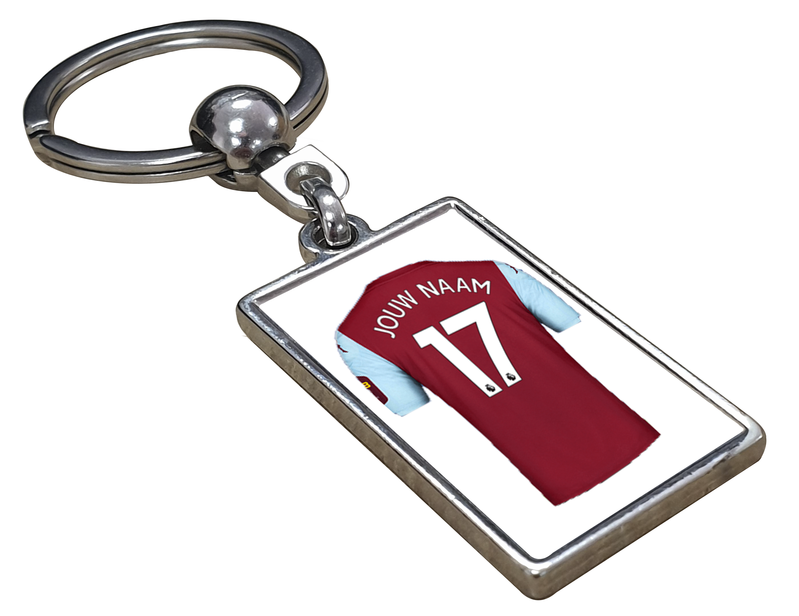Aston Villa  Shirt met Jouw Naam - Gepersonaliseerde Sleutelhanger met Jouw Naam en Nummer