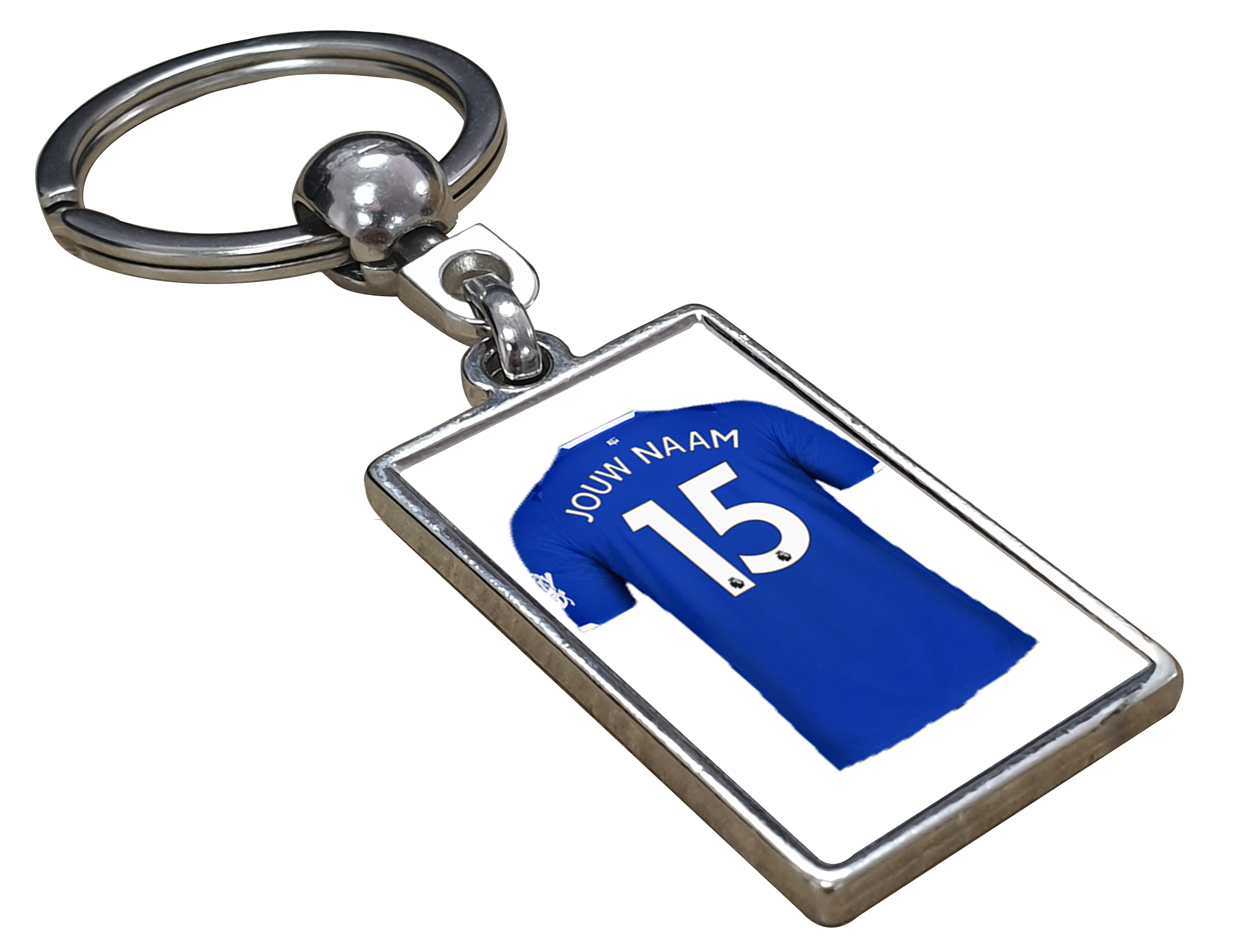 Everton Shirt met Jouw Naam - Gepersonaliseerde Sleutelhanger met Jouw Naam en Nummer
