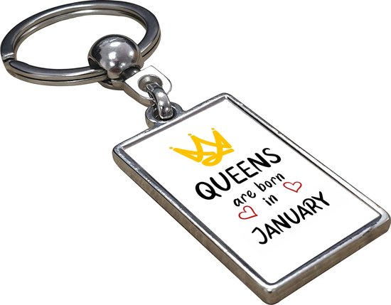 Queens Are Born In January  - Verjaardag - Sleutelhanger