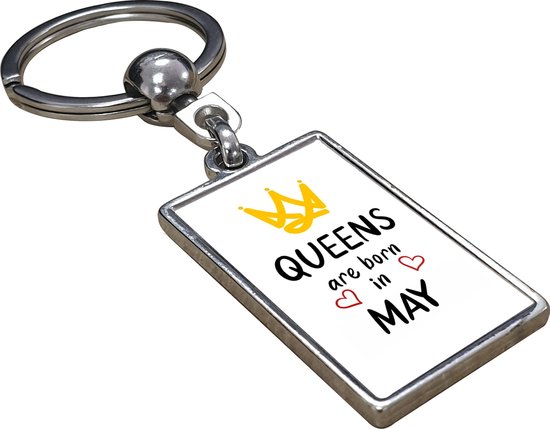 Queens Are Born In May  - Verjaardag - Sleutelhanger