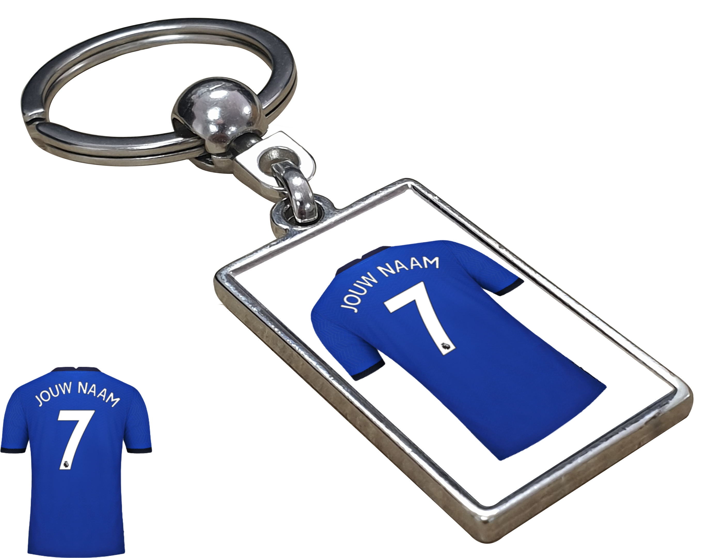 Chelsea Shirt met Jouw Naam - Seizoen 22/23 - Gepersonaliseerde Sleutelhanger met Jouw Naam en Nummer
