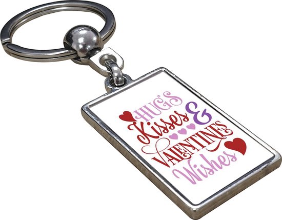 Hugs Kisses & Valentines Wishes - Sleutelhanger