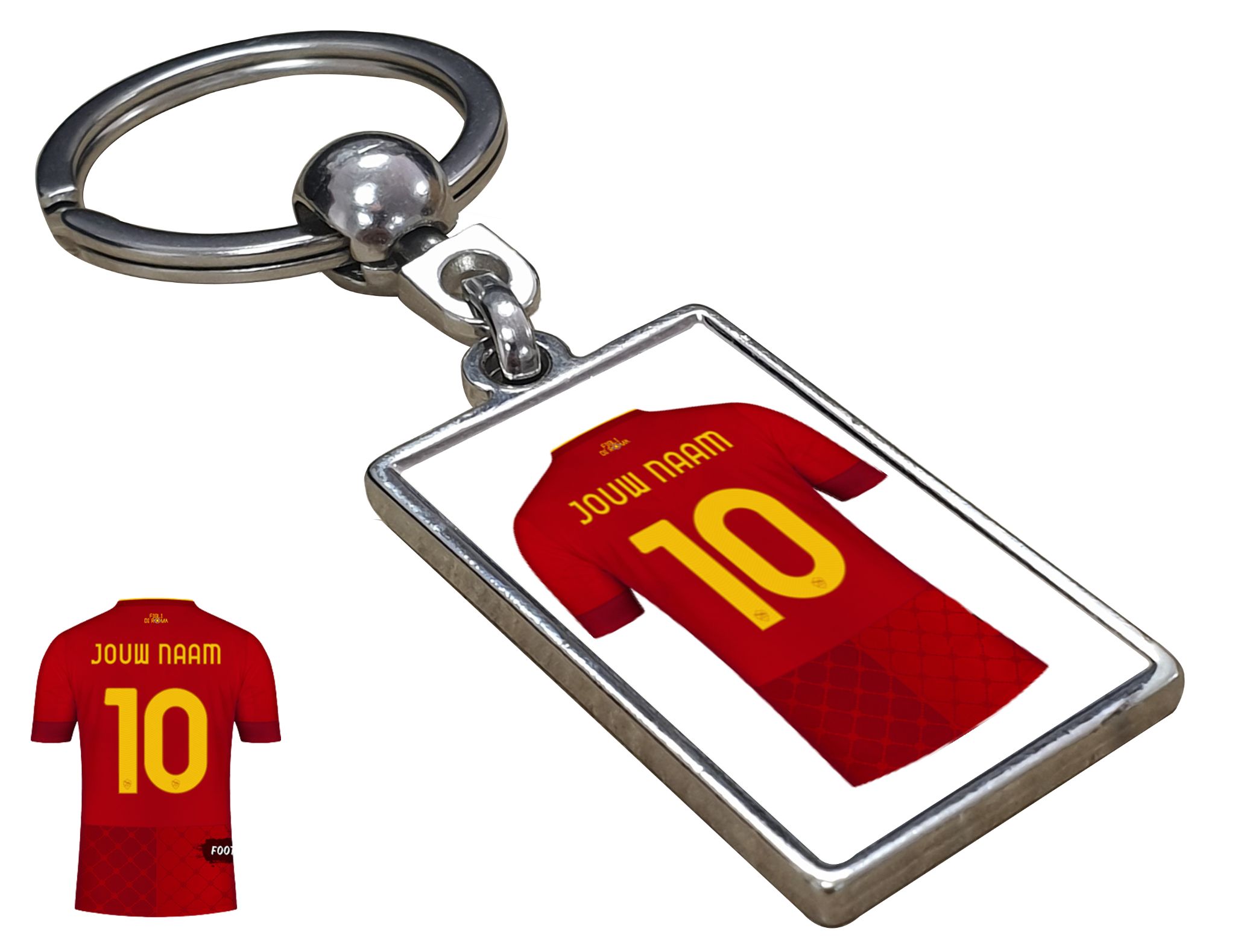 AS Roma Shirt met Jouw Naam - Seizoen 22-23 - Gepersonaliseerde Sleutelhanger met Jouw Naam en Nummer