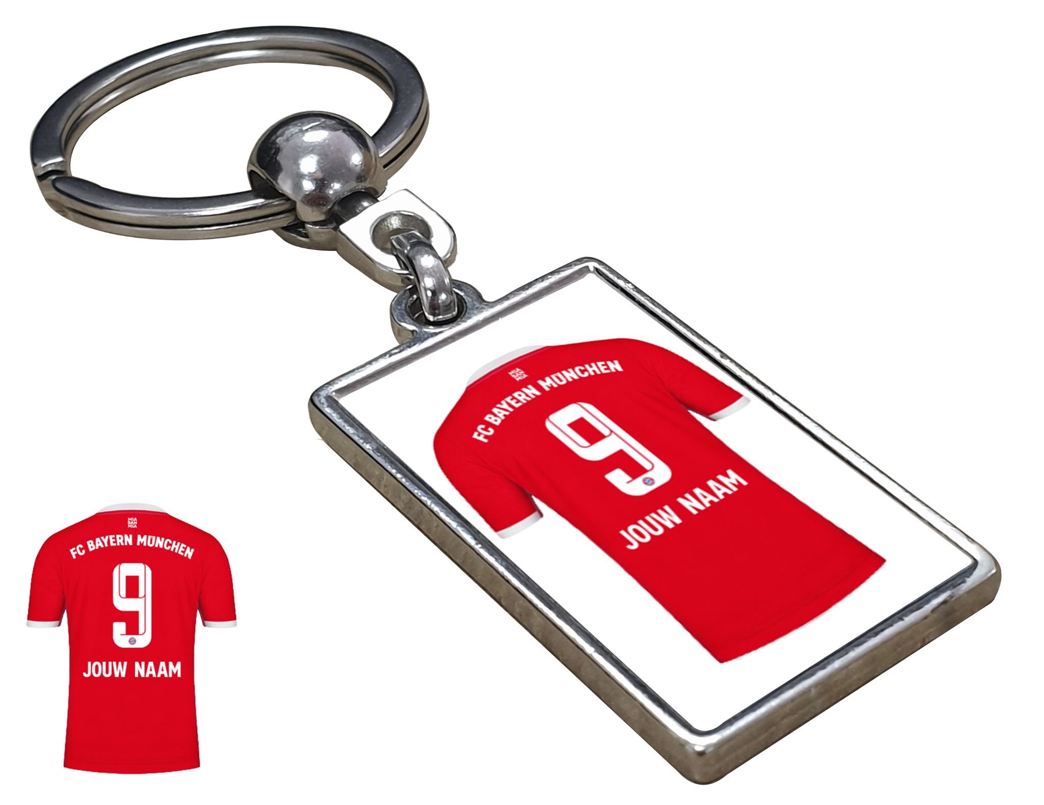 Bayern München Shirt met Jouw Naam - Seizoen 22/23 - Gepersonaliseerde Sleutelhanger met Jouw Naam en Nummer