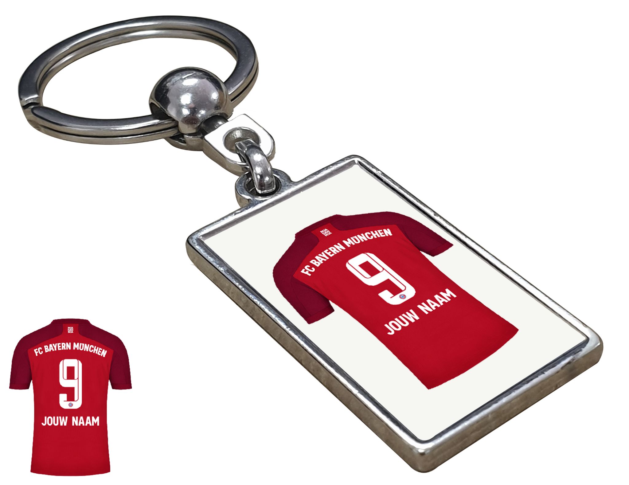 Bayern München Shirt met Jouw Naam - Seizoen 21/22 - Gepersonaliseerde Sleutelhanger met Jouw Naam en Nummer