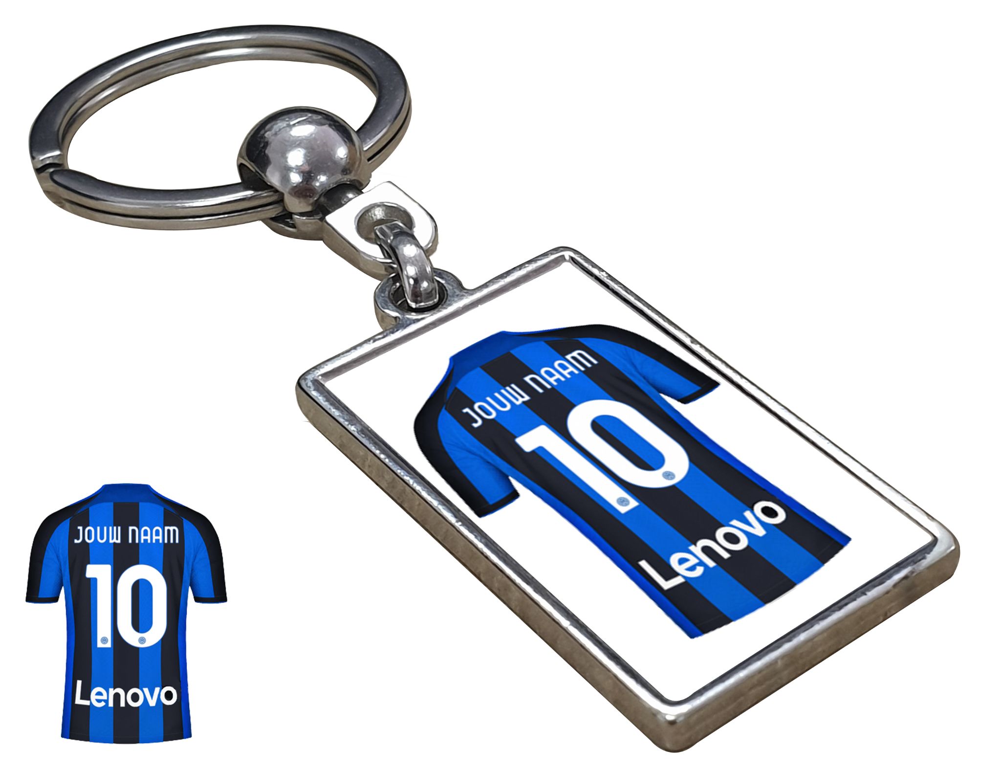 Inter Milan Shirt met Jouw Naam - Seizoen 22/23 - Gepersonaliseerde Sleutelhanger met Jouw Naam en Nummer