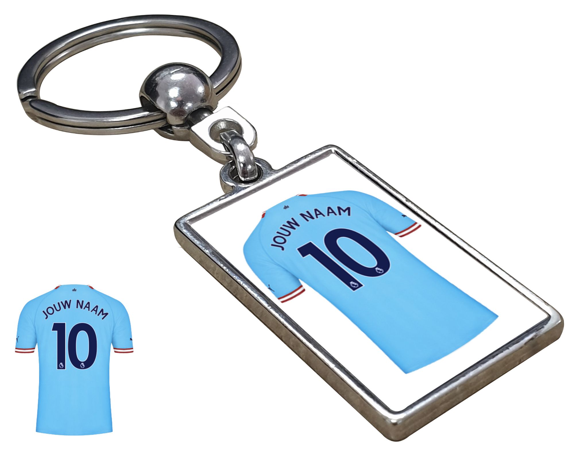 Manchester City Shirt met Jouw Naam - Seizoen 22/23 - Gepersonaliseerde Sleutelhanger met Jouw Naam en Nummer