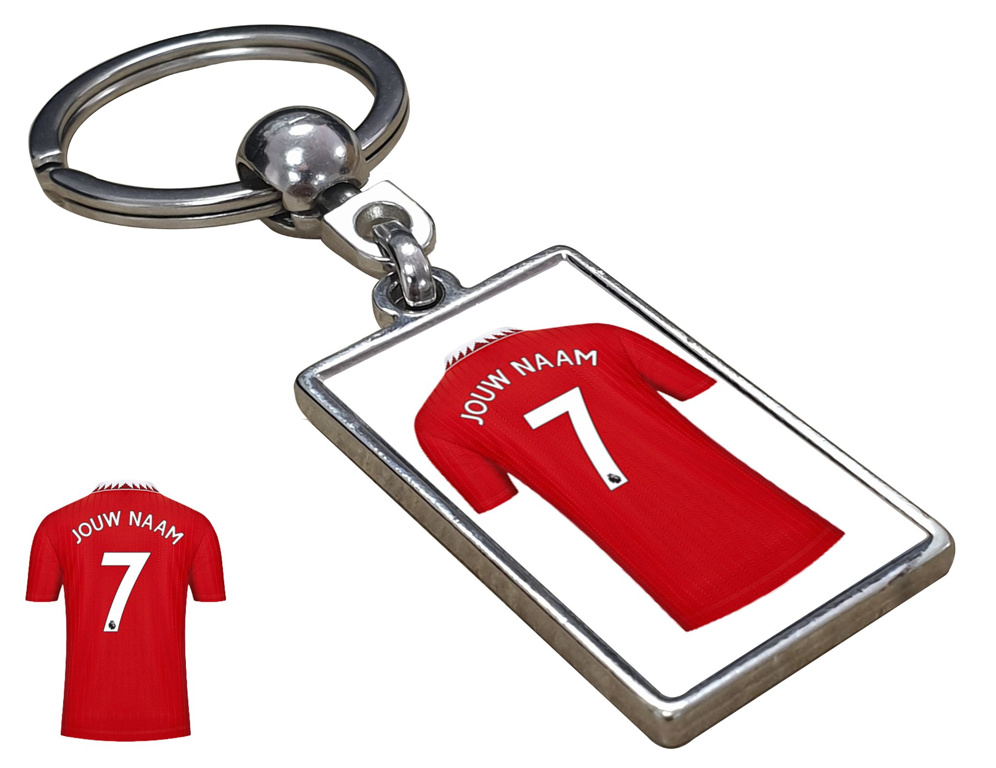 Manchester United Shirt met Jouw Naam - Seizoen 22/23 - Gepersonaliseerde Sleutelhanger met Jouw Naam en Nummer