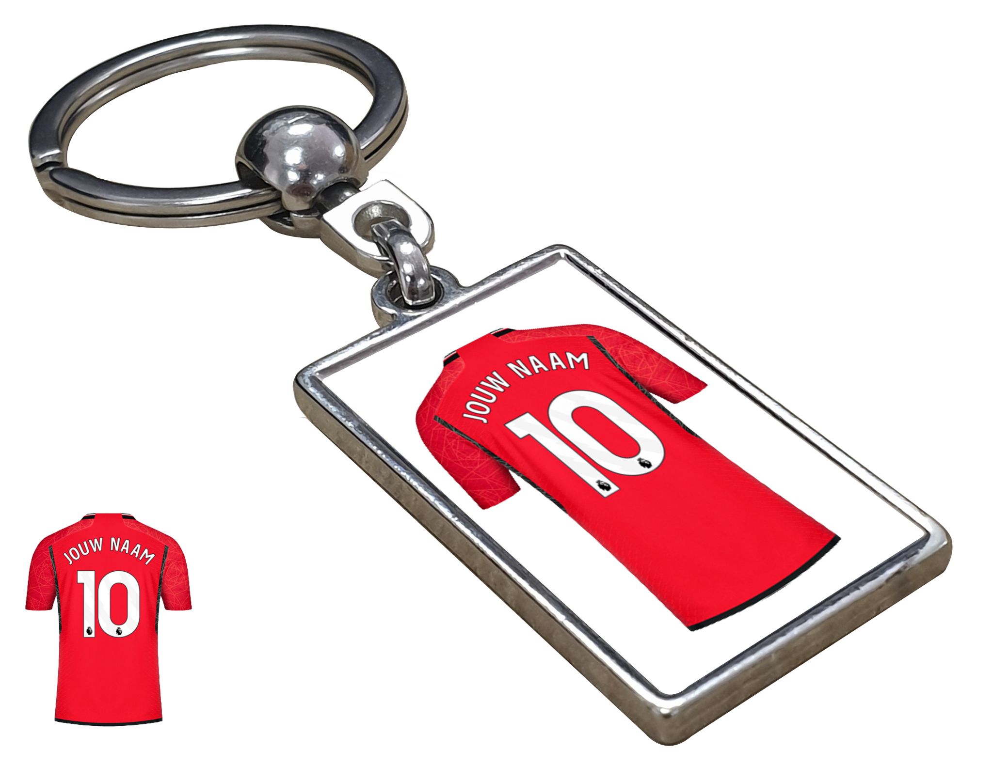 Manchester United Shirt met Jouw Naam - Seizoen 23/24 - Gepersonaliseerde Sleutelhanger met Jouw Naam en Nummer