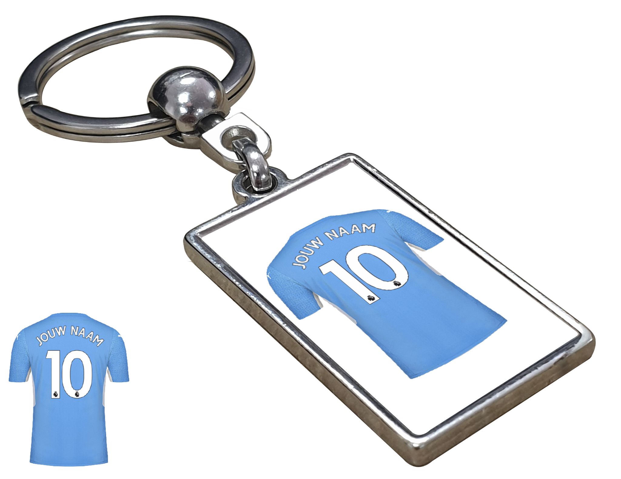 Manchester City Shirt met Jouw Naam - Seizoen 21/22 - Gepersonaliseerde Sleutelhanger met Jouw Naam en Nummer
