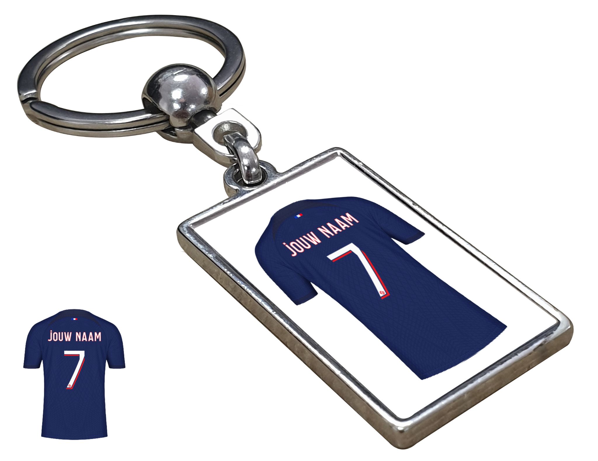 PSG Shirt met Jouw Naam Seizoen 23/24 - Gepersonaliseerde Sleutelhanger met Jouw Naam en Nummer