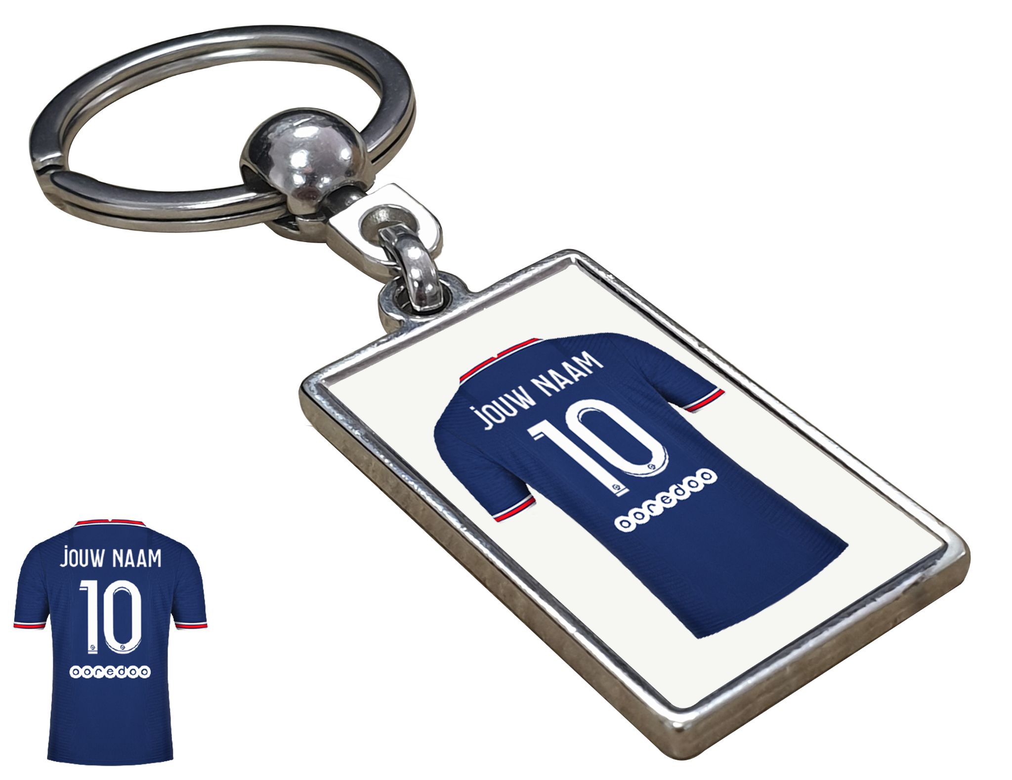 PSG Shirt met Jouw Naam - Seizoen 21/22 - Gepersonaliseerde Sleutelhanger met Jouw Naam en Nummer